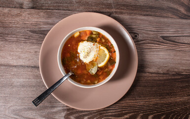 soup with lemon and sour cream