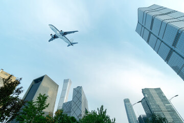 High-rise buildings in the financial district of the city, Beijing, China.