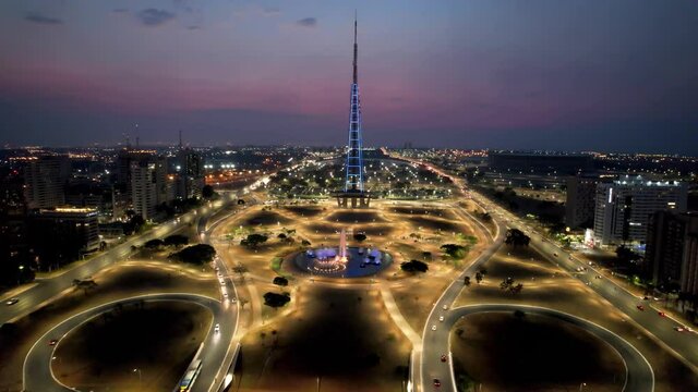 Nightlife of downtown city in Brasilia, Distrito Federal, Brazil. Nightlife of downtown city in Brasilia, Distrito Federal, Brazil. Nightlife of downtown city in Brasilia, Distrito Federal, Brazil. 