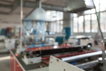 Industrial factory in mechanical engineering for the manufacture - interior of a production hall