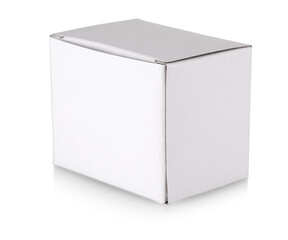 White box on white background with clipping path