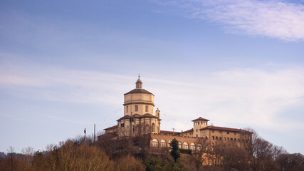 Turin, Italy - Feb 2017: Santa Maria del Monte dei Cappuccini church on the Turin hill