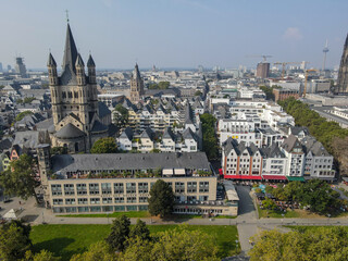 Drone view at Cologne on Germany