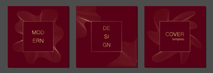 Set of luxury cover templates. Vector cover design for placards, banners, flyers, presentations and cards