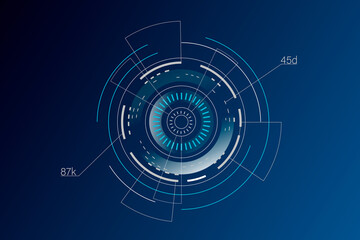 The interface of the future. Great for apps, websites, movies, animation. Vector illustration.