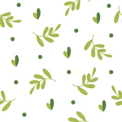 Seamless background with cute plant branches. Beautiful background for your design. Great for backgrounds, wallpapers, fabrics and packaging. illustration.