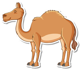 A sticker template with a camel isolated