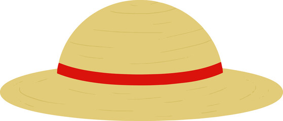Straw hat with red design