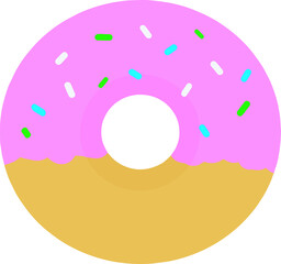 Illustration of Strawberry Chocolate Donut