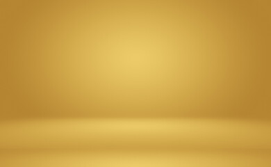 Fototapeta na wymiar Abstract Luxury Gold yellow gradient studio wall, well use as background,layout,banner and product presentation.