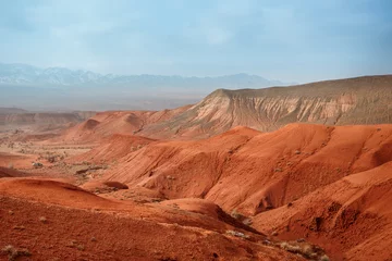 Washable wall murals Red 2 Red Mountains Boguty. Kazakhstan. Martian landscapes