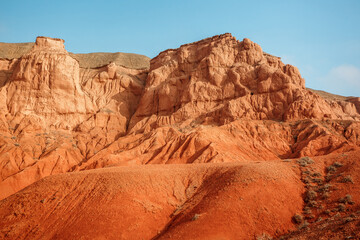 Red Mountains Boguty. Kazakhstan. Martian landscapes