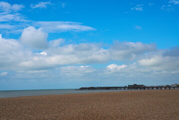  View to the sea and the pier from pebbles beach.