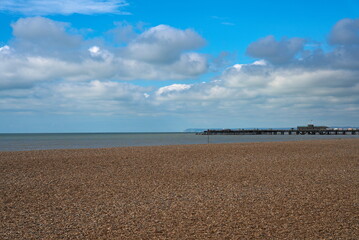  View to the sea and the pier from pebbles beach.