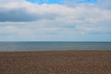 View to the sea from pebbles beach.