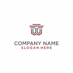Letter T and W logo design template. Premium monogram business sign. Universal vector icon