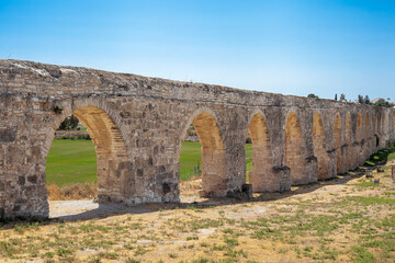 Kamares aqueduct on the island of Cyprus