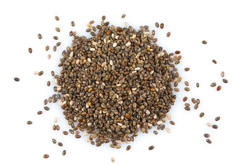 chia seeds isolated on white background