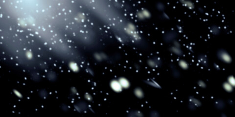 Obraz premium Falling snowflakes on a dark blue sky background