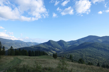Fototapeta premium Picturesque view of mountain landscape in morning