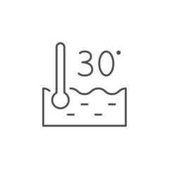 Washing temperature line outline icon