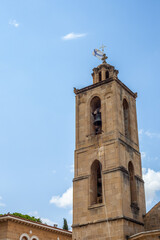 Fototapeta na wymiar Nicosia church steeple on the island of Cyprus