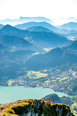 Majestic view of the Wolfgangsee lake and the mountains