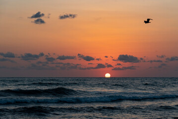 sunset on the sea