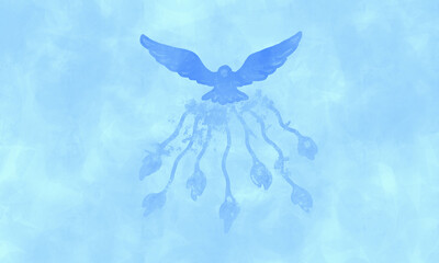 Duch Święty - błękitna kolorystyka. - obrazy, fototapety, plakaty