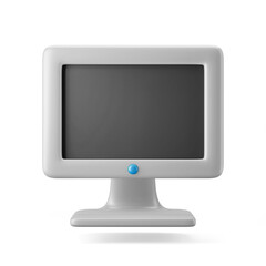 computer monitor display view symbol 3d icon rendering color isolated