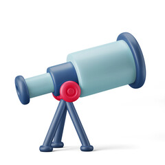 telescope astronomy physics class symbol 3d rendering icon isolated