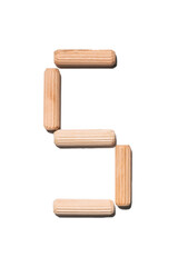 Wooden digits 5 alphabet set including multiple punctuation