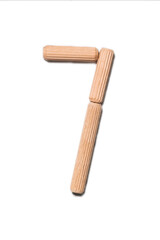 Wooden digits 7 alphabet set including multiple punctuation