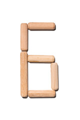 Wooden digits 6 alphabet set including multiple punctuation