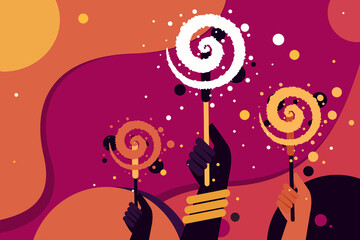 Celebrating Diwali with fireworks. Concept for Diwali festival of India