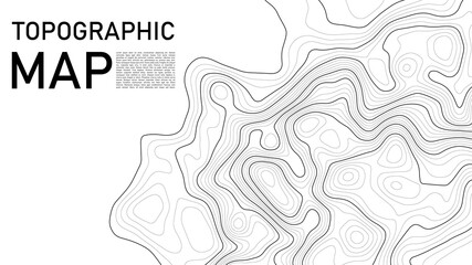 Topographic map background. Geographic line map with elevation assignments. Contour background geographic grid. Vector illustration.