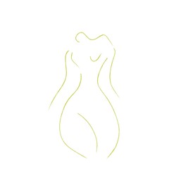 line illustration of a woman abstract design