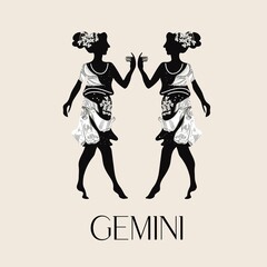 Zodiac sign Gemini. The symbol of the astrological horoscope.