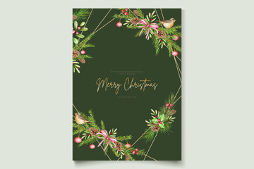 Hand drawn watercolor christmas background