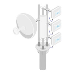 4G and 5G cellular telecommunication tower.