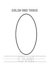 Oval Shapes Tracing Coloring Pages Preschool Activity 