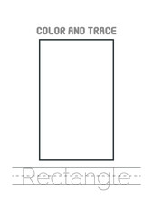 Rectangle Shapes Tracing Coloring Pages Preschool Activity 