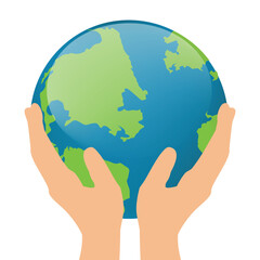 Sustain earth concept. Human hands holding earth