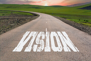 Vision written on road, Vision