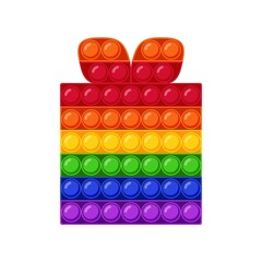 Pop It Fidget Trendy Antistress Sensory Toy Christmas Gift Shape. Flat style isolated vector illustration