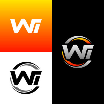 WI Letter Initial Logo Design Template Vector Illustration