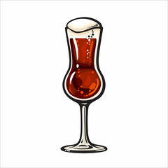 Thistle scotch ale beer glass. Vector illustration isolated on white background.