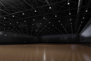 Empty hall exhibition centre.The backdrop for exhibition stand, booth,gallery,trade show.Conversation for activity,meeting.Arena for entertainment,event,sports.Indoor  Stadium,art museum.3d render.