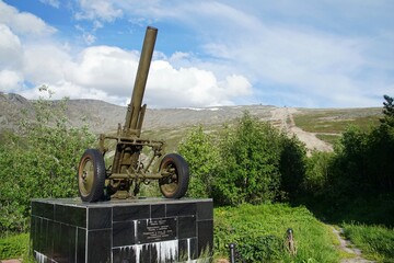 Russia. Murmansk region. Kirovsk. 160mm mortar - a means of fighting avalanches 