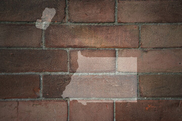 map of equatorial guinea on a old brick wall